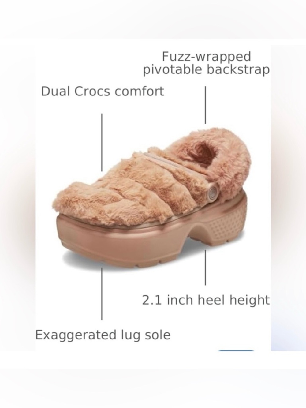 CROCS Stomp lined quilted clogs, ladies size 8 men’s 6